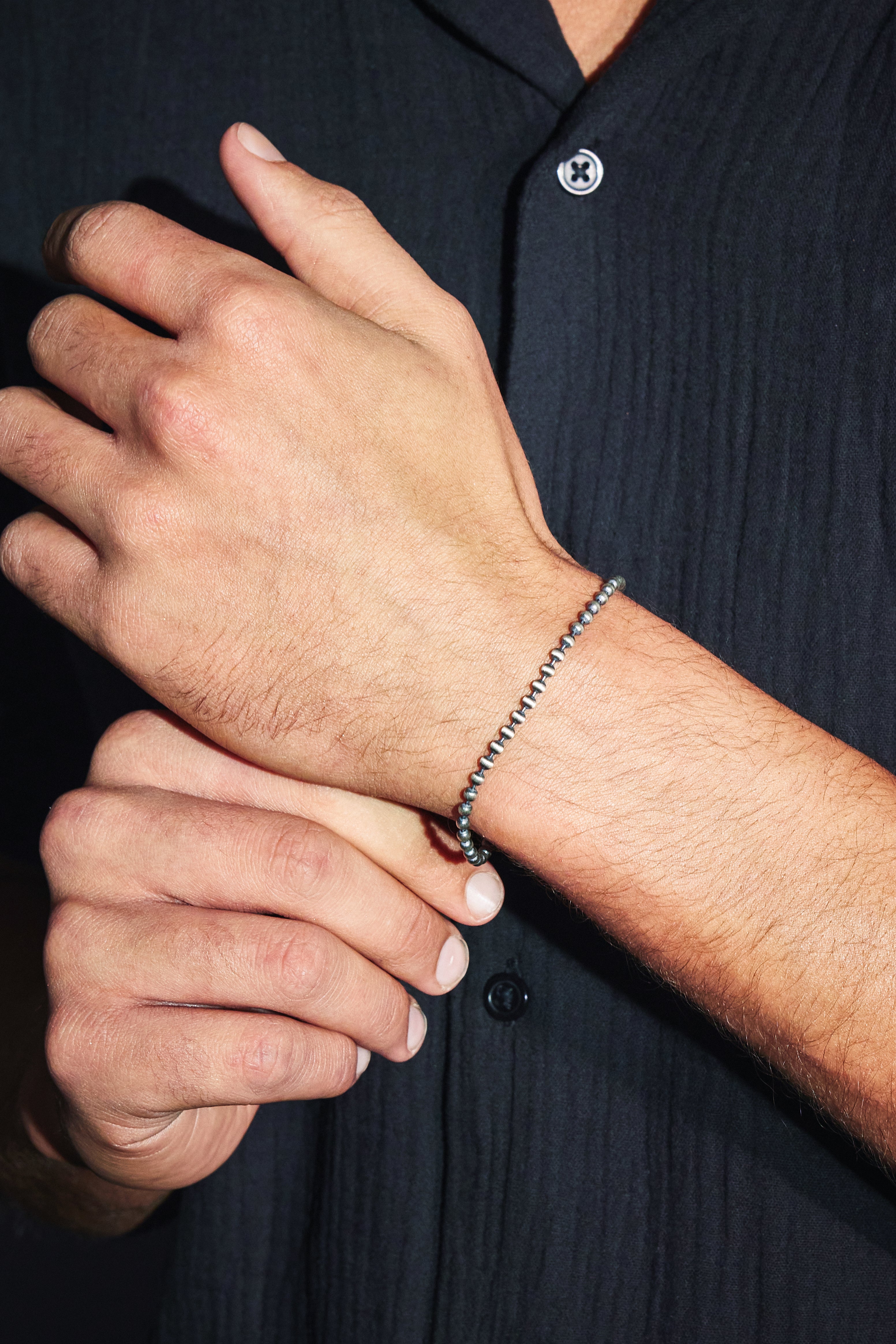 Armband aus oxidiertem Perlen aus 925er Sterlingsilber